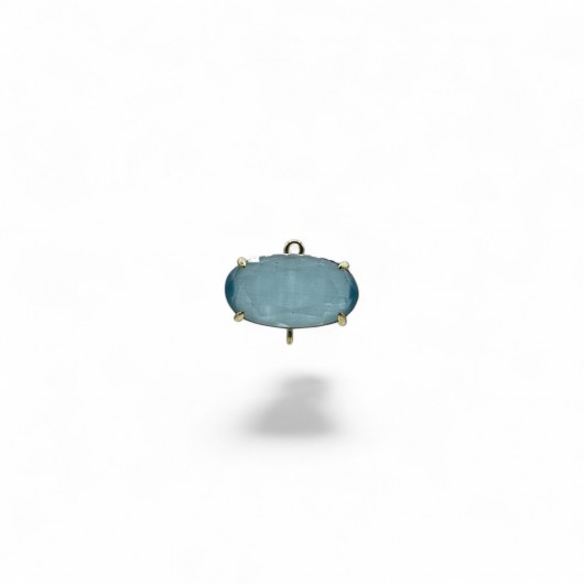 Cabochon connettore HQ ovale 10x18mm Aquamarine opal