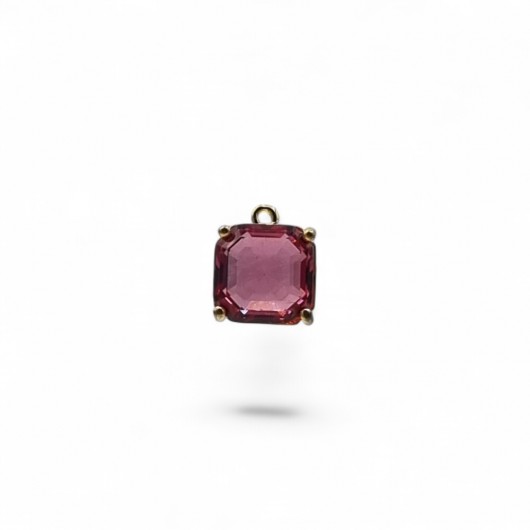 Cabochon HQ quadrato 10mm Fuchsia