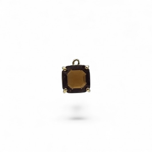 Cabochon HQ quadrato 10mm Smoked amber