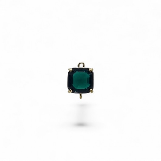 Cabochon HQ connettore quadrato 10mm Emerald