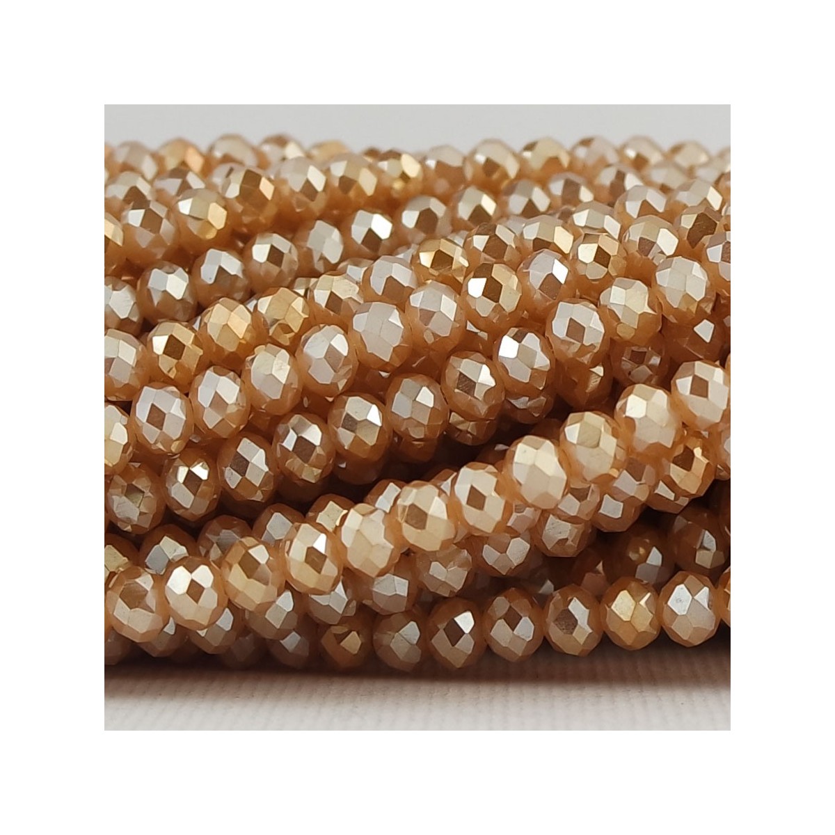 Fire Polished faceted flat round 4x3mm Black