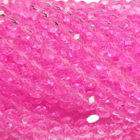Cristallo sfaccettato 6x4mm Crystal pink fluo