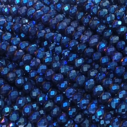 Cristallo sfaccettato 6x4mm Metallic blue