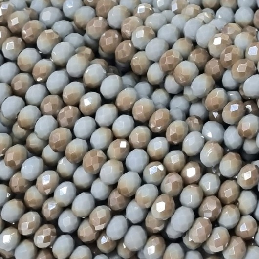 Cristallo sfaccettato 6x4mm Grey gold