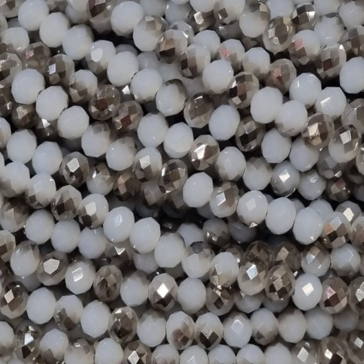 Cristallo sfaccettato 6x4mm White silver