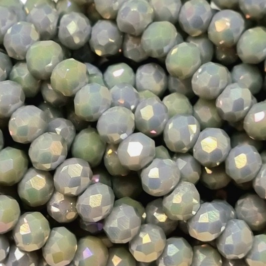 Cristallo sfaccettato 6x4mm Grey iridescent ab