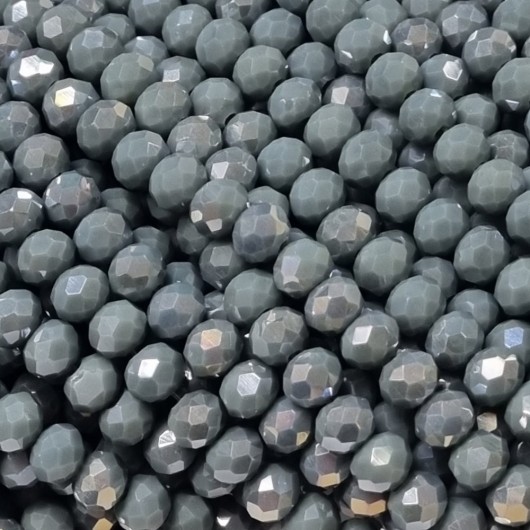 Cristallo sfaccettato 6x4mm Grey cement flash