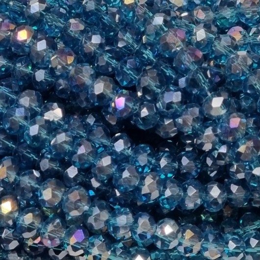 Cristallo sfaccettato 6x4mm Capri blue ab