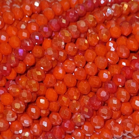 Cristallo sfaccettato 6x4mm Mandarino flash