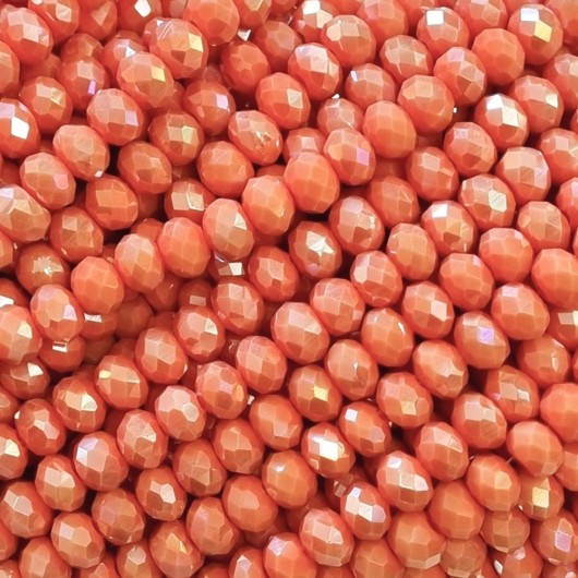 Cristallo sfaccettato 6x4mm Salmone flash