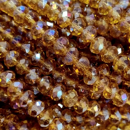 Cristallo sfaccettato 6x4mm Golden shadow ab