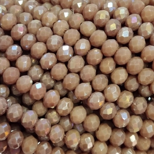 Cristallo sfaccettato 6x4mm Tortora flash