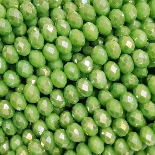 Cristallo sfaccettato 6x4mm Lime kelly opal flash