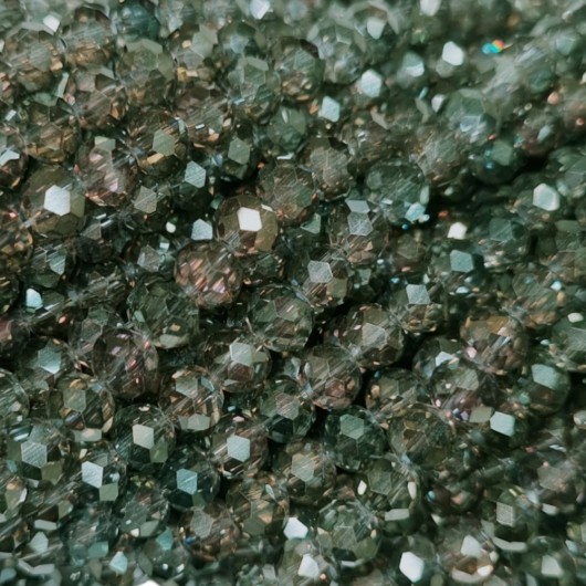 Cristallo sfaccettato 6x4mm Fumee crystal green