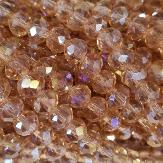 Cristallo sfaccettato 6x4mm Light rose ab