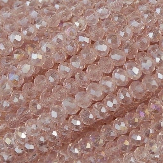 Cristallo Sfaccettato 6x4mm Light pink ab