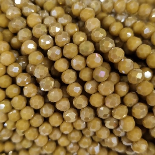 Cristallo Sfaccettato 4x3mm Kaki flash