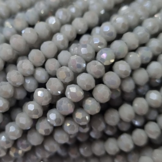 Cristallo Sfaccettato 4x3mm Light grey ab