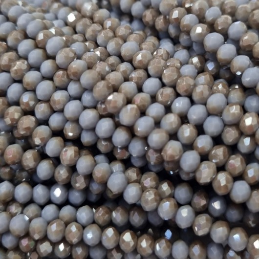 Cristallo Sfaccettato 4x3mm Grey gold