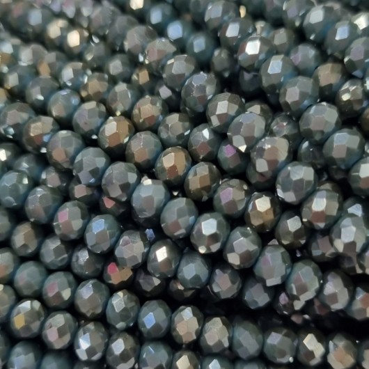 Cristallo Sfaccettato 4x3mm Ottanio metal