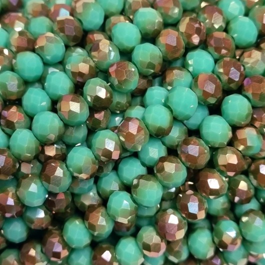 Cristallo Sfaccettato 4x3mm Jade metal gold