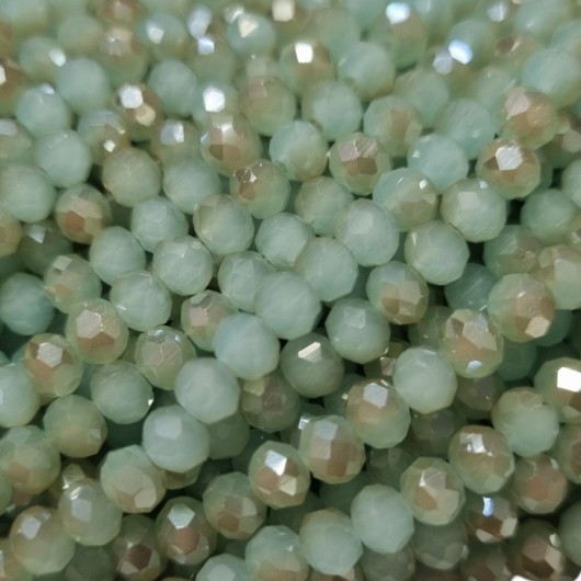 Cristallo Sfaccettato 4x3mm Mint gold
