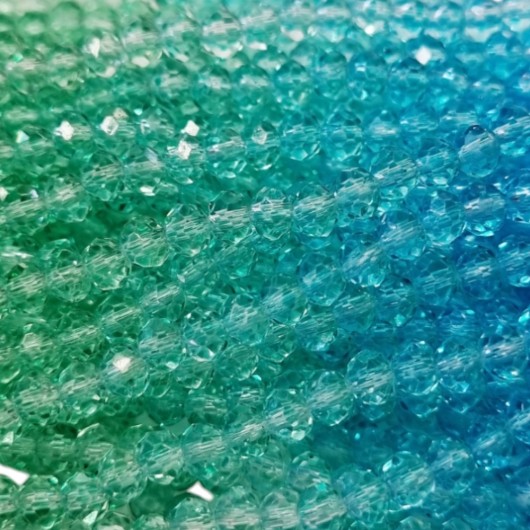 Cristallo Sfaccettato 4x3mm Bicolor aquamarine green