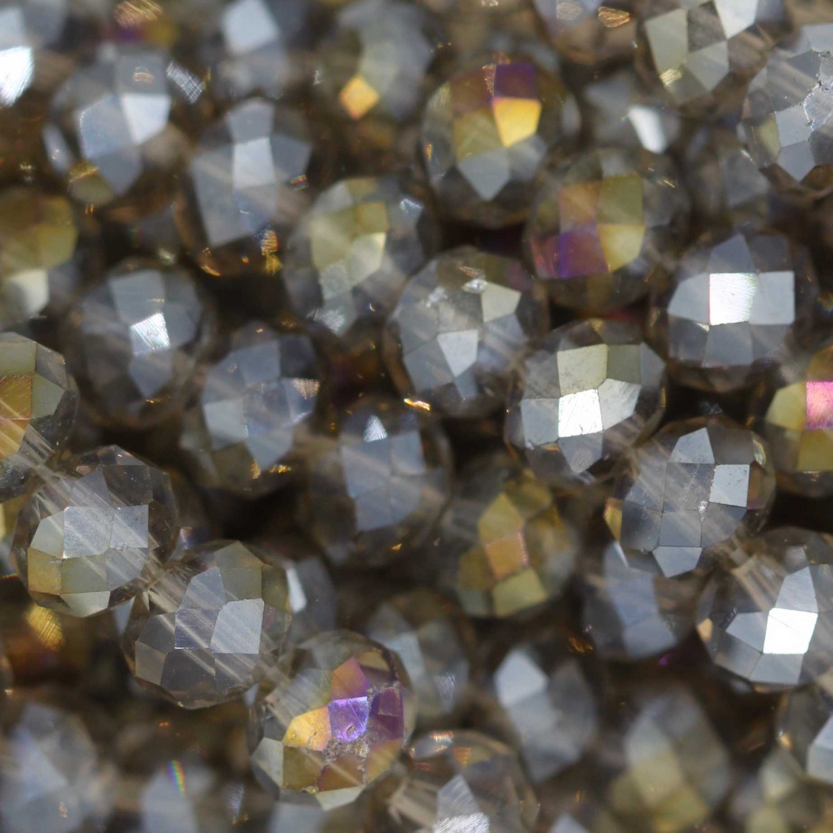 Rondelle in Cristallo Sfaccettato 6x4mm GREIGE GOLD