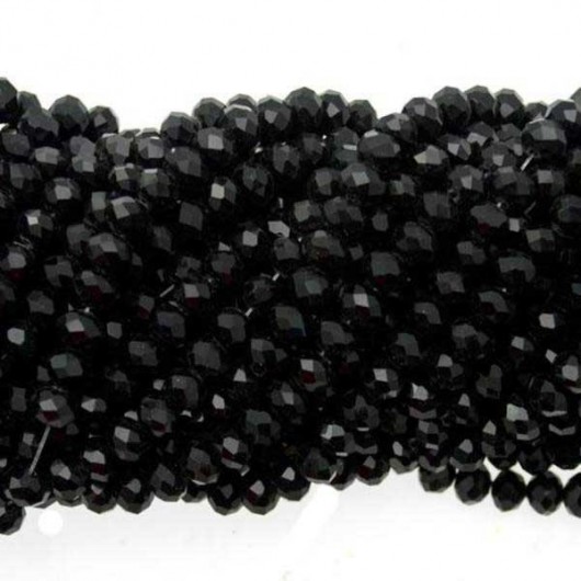 Cristallo sfaccettato 3x2,5mm Nero