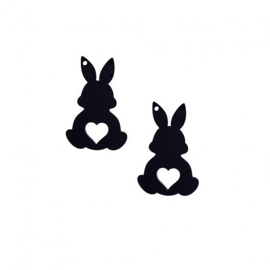 Rabbit tail black heart