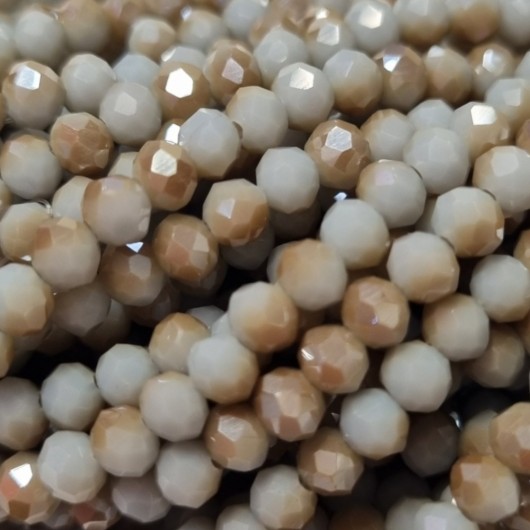 Cristallo sfaccettato 3x2,5mm Light grey gold