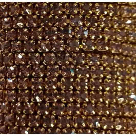 Catena con Strass in Cristallo Black Diamond 3mm