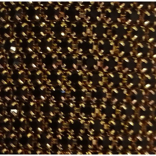 Catena con Strass in Cristallo Nero 3mm Gold