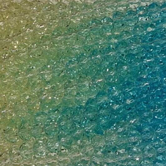 Cristallo sfaccettato 2,5x2mm Bicolor lime aquamarine