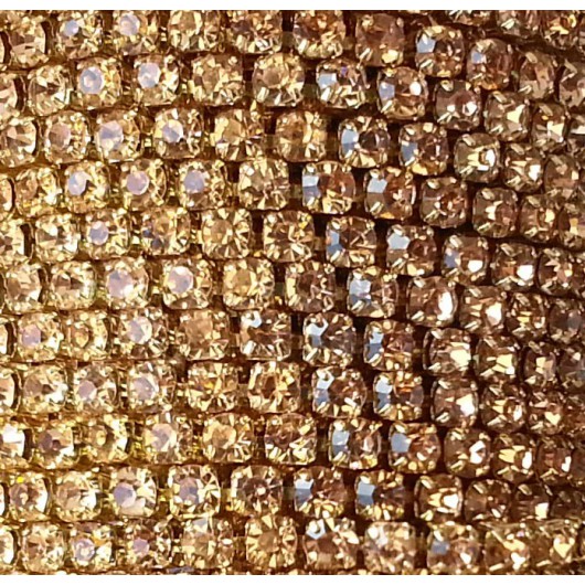 Catena con Strass in Cristallo Light Peach 3mm