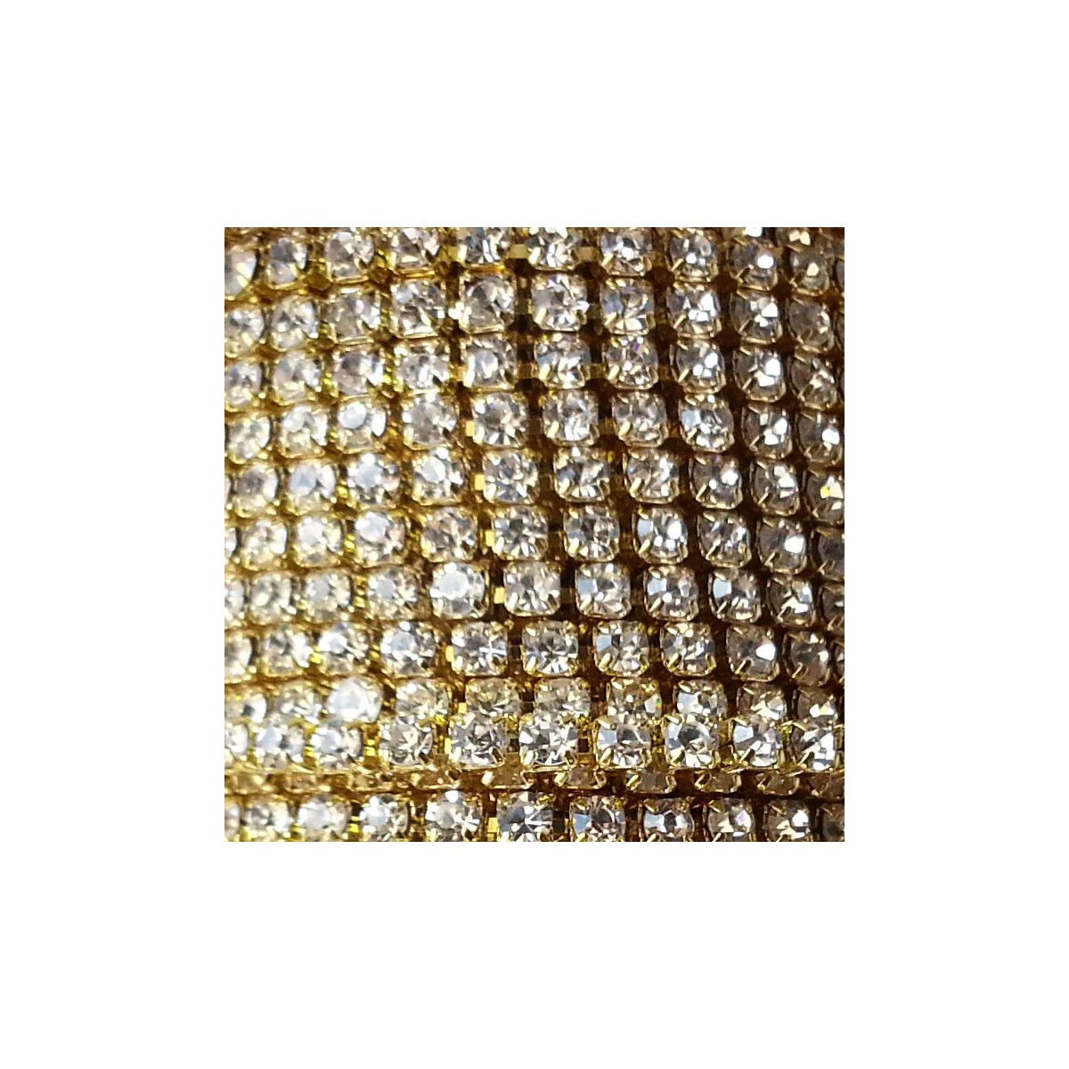 Catena con Strass in Cristallo 3mm Oro
