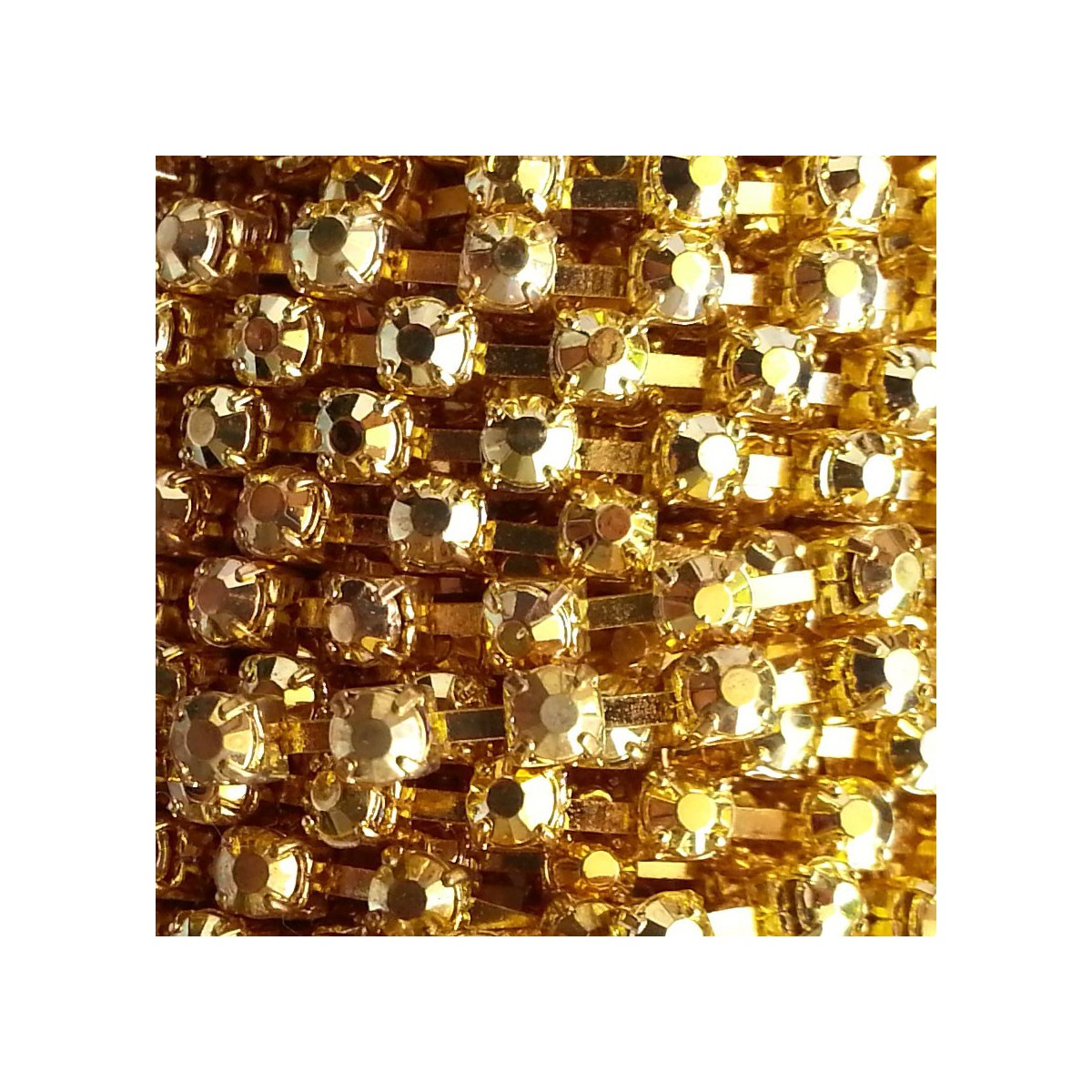 Catena con Strass in Resina 4mm Gold Plated