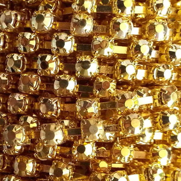 Catena con Strass in Resina 4mm Gold Plated