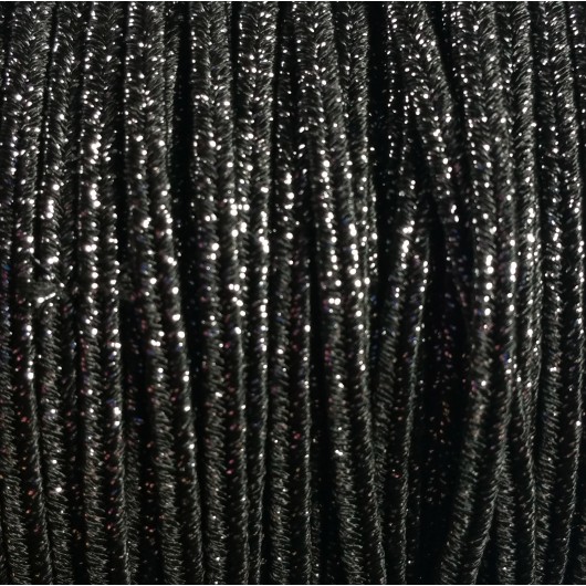 Soutache HQ Metal black silver 3mm x 2Mt